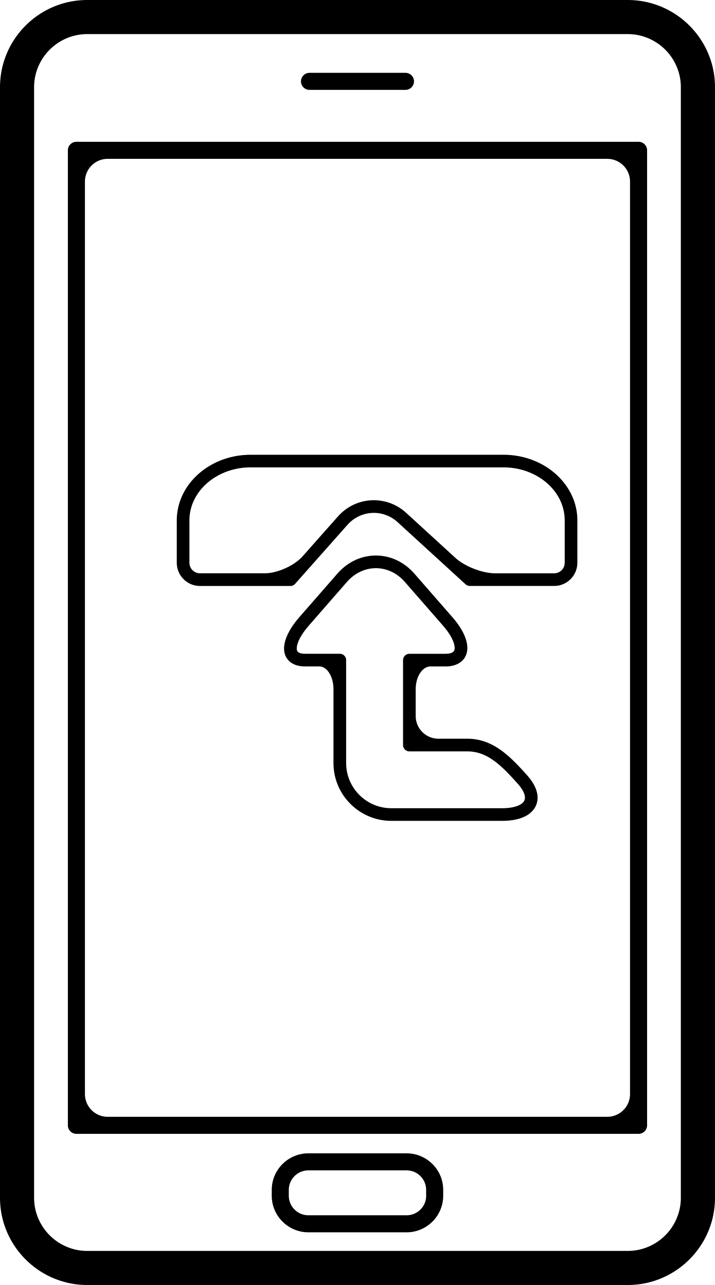 Mobile Phone With A Sign With Up Arrow On Screen Outline Svg File Free Vectors